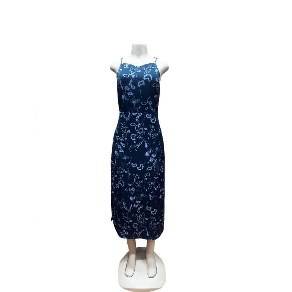 Nordstrom .Navy Floral Midi Dress - Picture 2 of 10